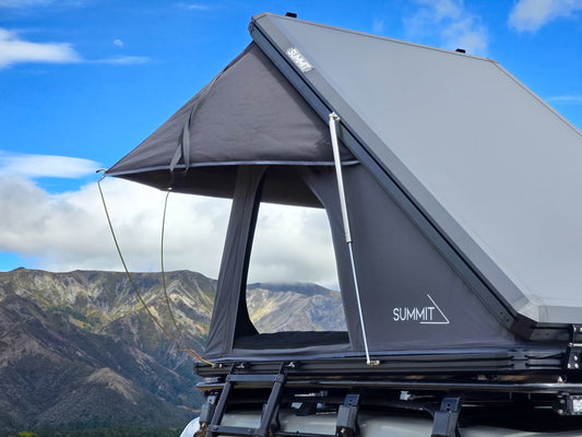 Summit Ascent Series Roof Top Tent open on a mountain